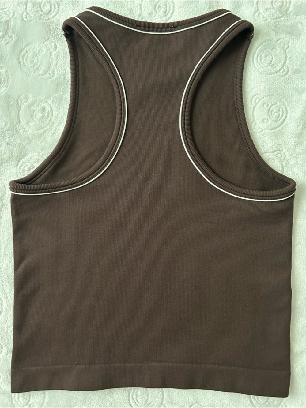 Sincerely Jules Brown Tank with White Piping